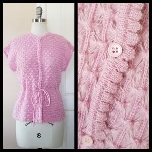 Vintage 1970's/80's Bubblegum Pink Acrylic Sweater